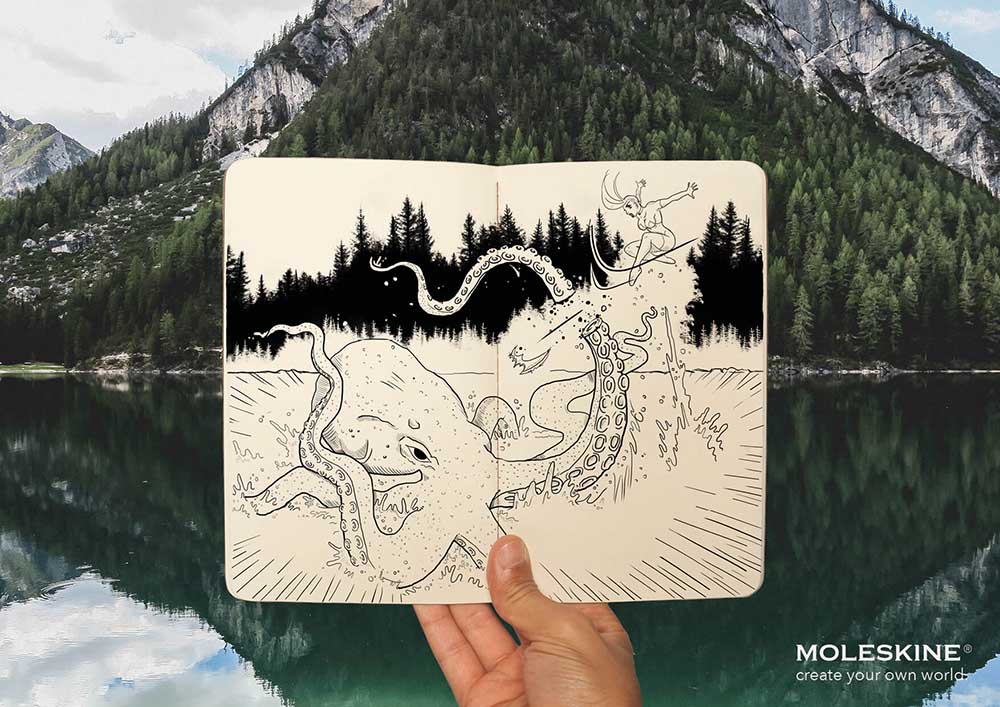 Moleskine poster mountain lake small
